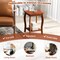 2 Tier Round Side Table with Rubber Wood Legs MDF Plywood Walnut Finish